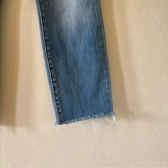 L’AGENCE Sada High Rise Cropped Straight Jeans Ashford Raw Hem Size 27 - Picture 7 of 7